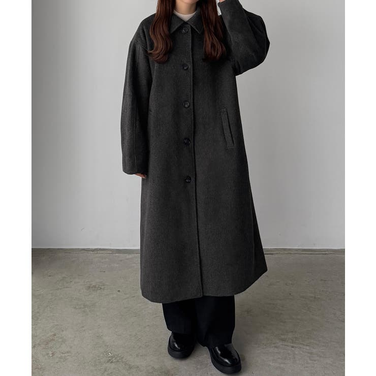 callautia ボリュームスリーブステンカラーロングコート[品番