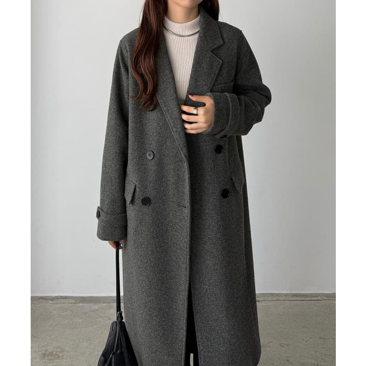 callautia ダブルボタンロングチェスターコート[品番：AMTW0012629