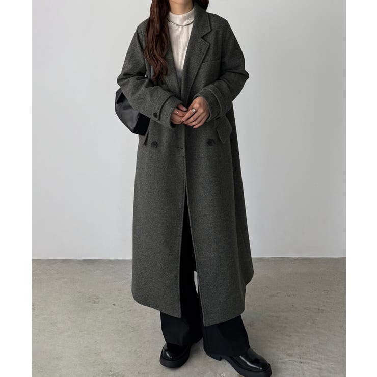 callautia ダブルボタンロングチェスターコート[品番：AMTW0012629