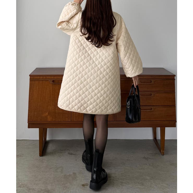 callautia 金ボタンノーカラーキルティングコート | JUNOAH | 詳細画像10 