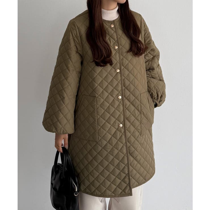 callautia 金ボタンノーカラーキルティングコート | JUNOAH | 詳細画像11 