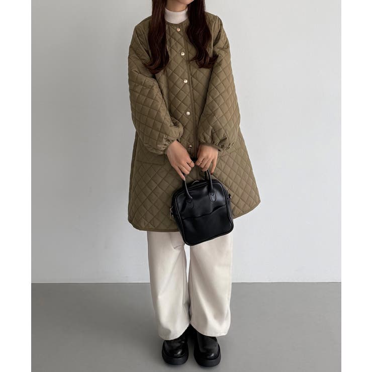 callautia 金ボタンノーカラーキルティングコート | JUNOAH | 詳細画像13 