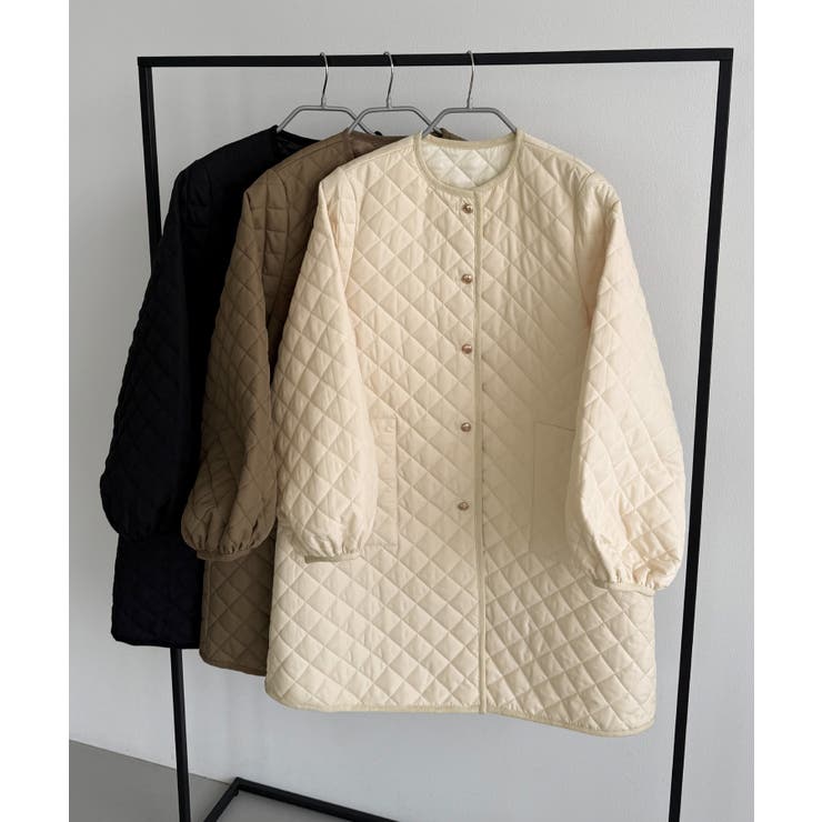 callautia 金ボタンノーカラーキルティングコート | JUNOAH | 詳細画像16 