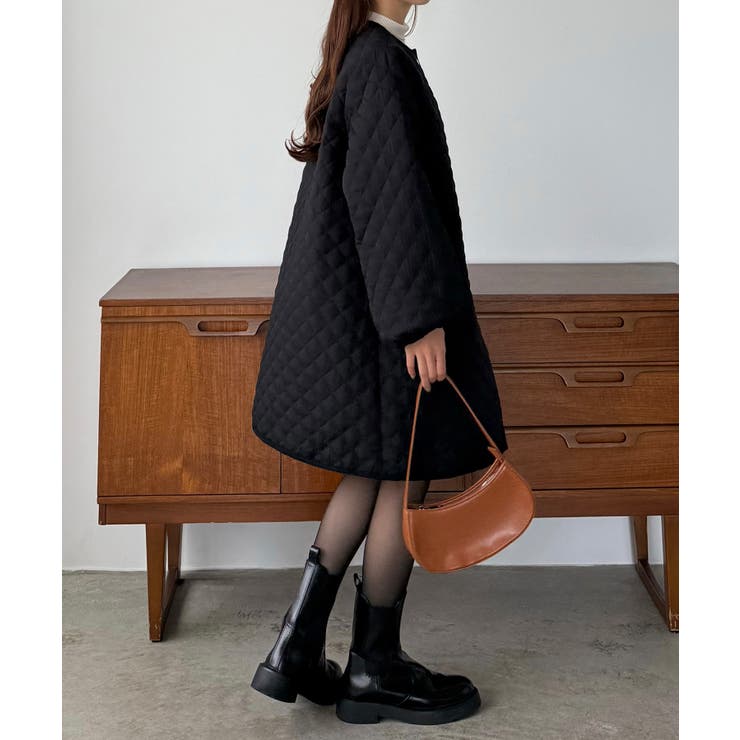 callautia 金ボタンノーカラーキルティングコート | JUNOAH | 詳細画像5 