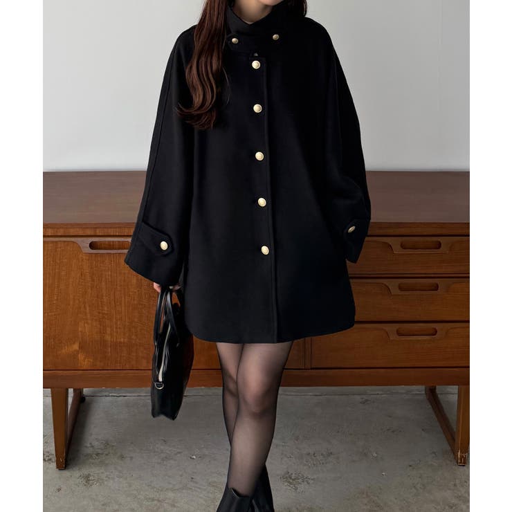 callautia ゴールドボタンミドルコート | JUNOAH | 詳細画像1 