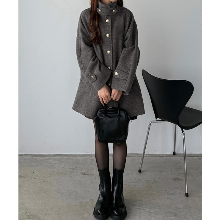 callautia ゴールドボタンミドルコート | JUNOAH | 詳細画像10 