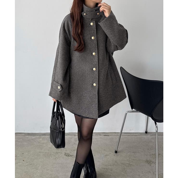 callautia ゴールドボタンミドルコート | JUNOAH | 詳細画像9 