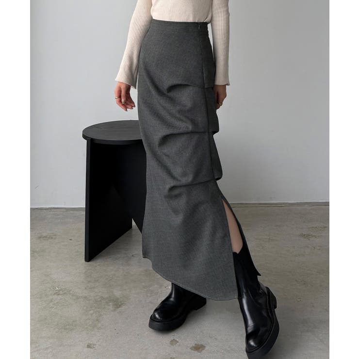 callautia 薄手ツイードサイドタックマーメイドスカート | JUNOAH | 詳細画像10 