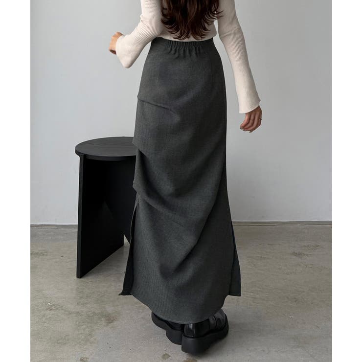 callautia 薄手ツイードサイドタックマーメイドスカート[品番