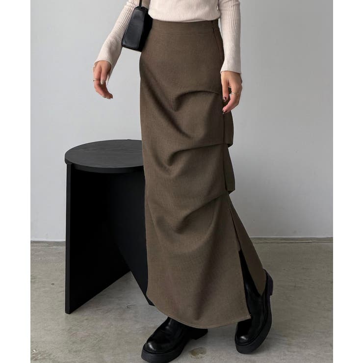 callautia 薄手ツイードサイドタックマーメイドスカート | JUNOAH | 詳細画像5 