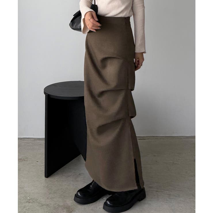 callautia 薄手ツイードサイドタックマーメイドスカート | JUNOAH | 詳細画像6 