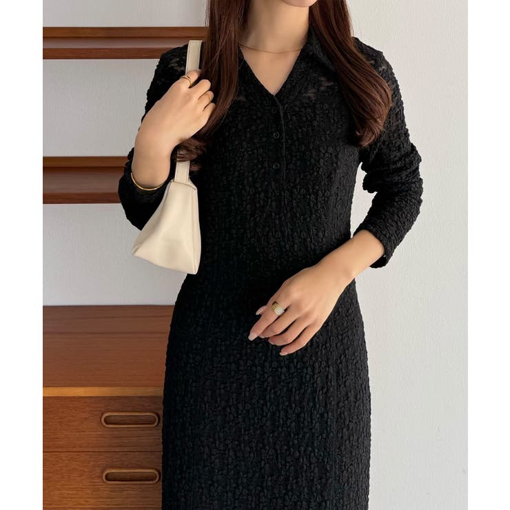 callautia カットレース長袖ポロワンピース（ペチワンピースセット） | JUNOAH | 詳細画像10 