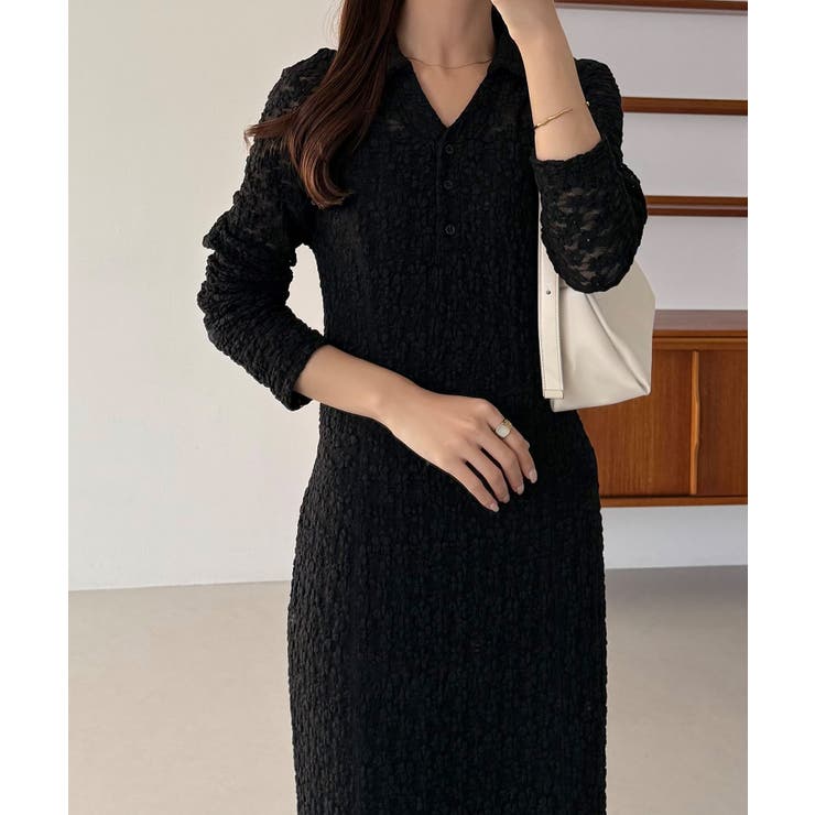 callautia カットレース長袖ポロワンピース（ペチワンピースセット） | JUNOAH | 詳細画像11 