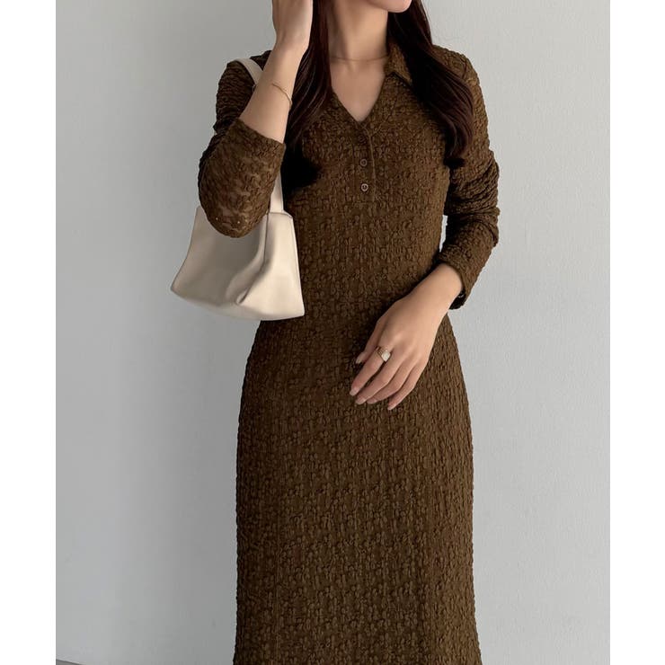 callautia カットレース長袖ポロワンピース（ペチワンピースセット） | JUNOAH | 詳細画像13 