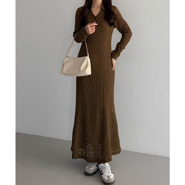 callautia カットレース長袖ポロワンピース（ペチワンピースセット） | JUNOAH | 詳細画像14 