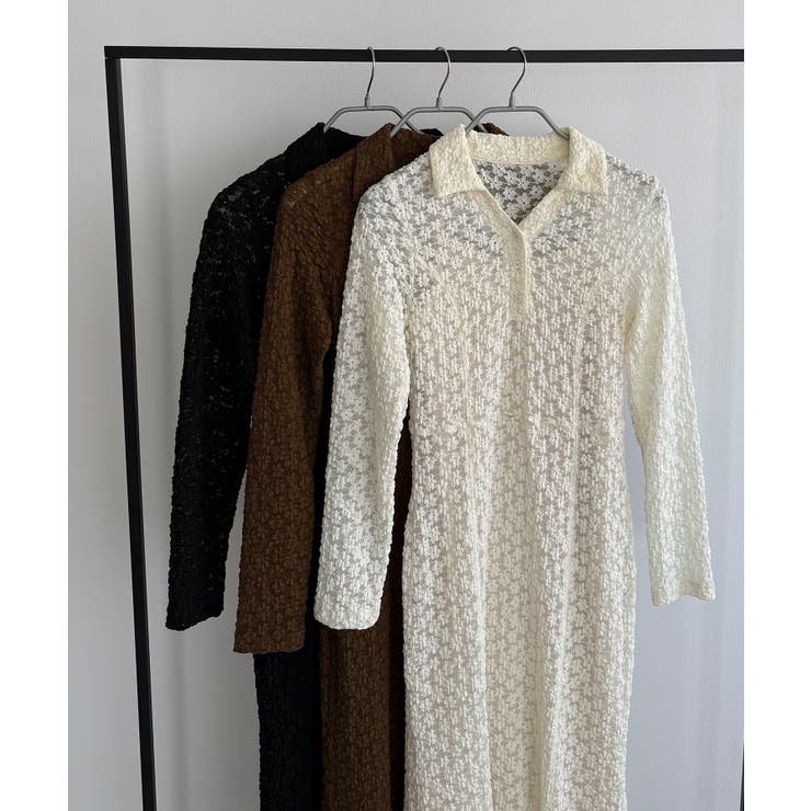 callautia カットレース長袖ポロワンピース（ペチワンピースセット） | JUNOAH | 詳細画像17 