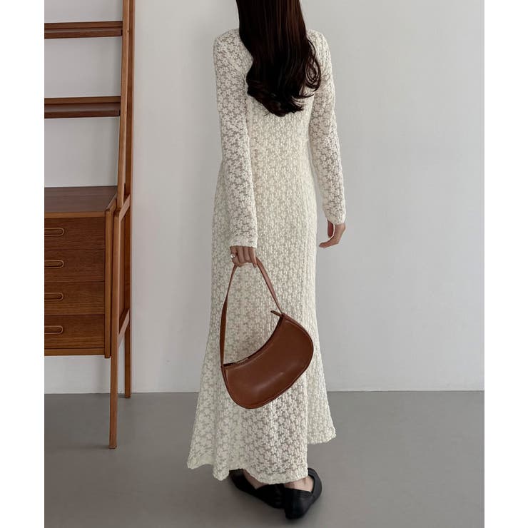 callautia カットレース長袖ポロワンピース（ペチワンピースセット） | JUNOAH | 詳細画像5 