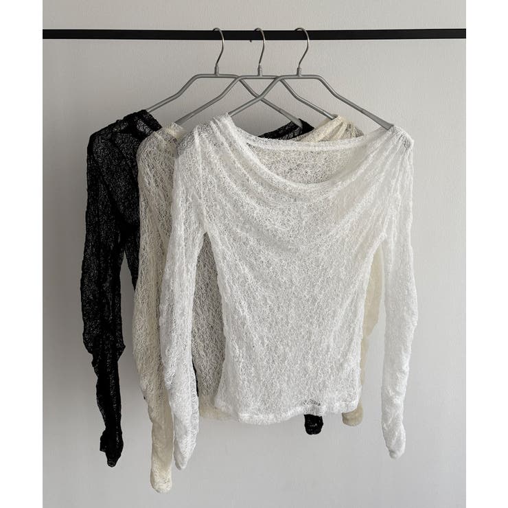 callautia 袖ギャザードレープレーストップス | JUNOAH | 詳細画像17 