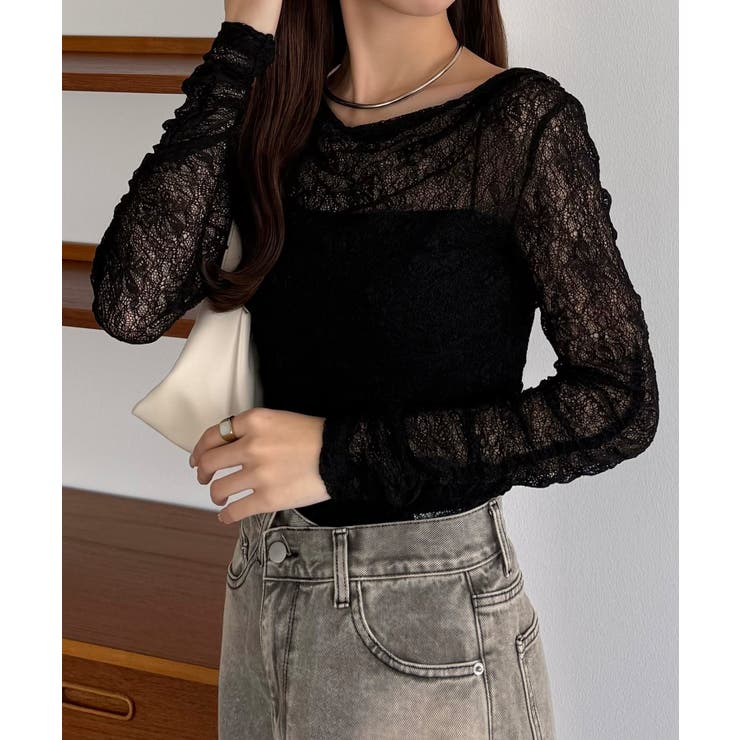 callautia 袖ギャザードレープレーストップス | JUNOAH | 詳細画像8 