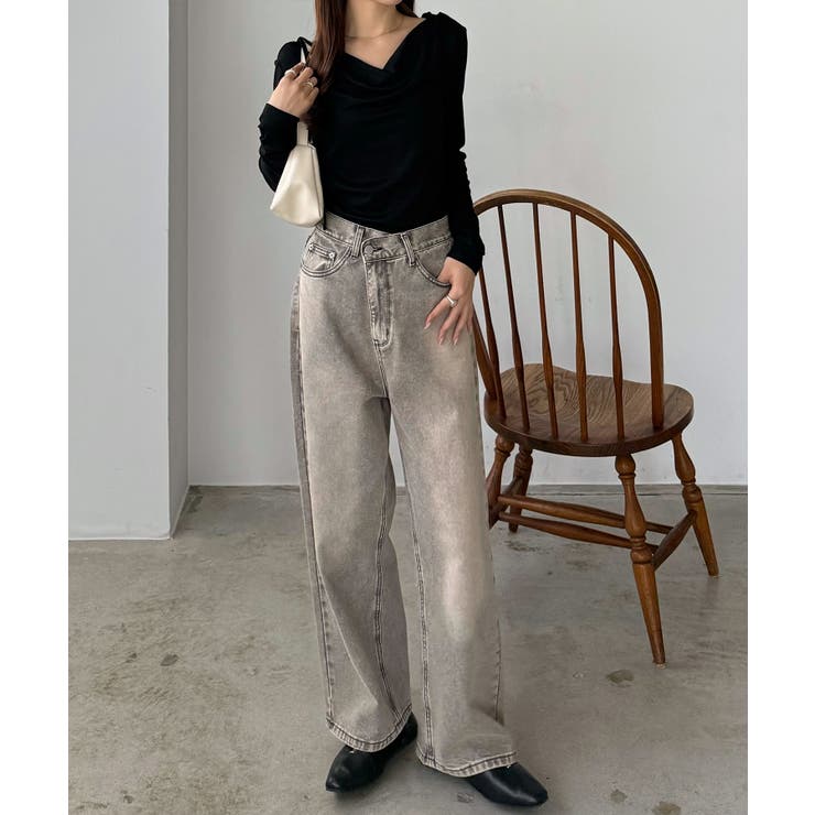 callautia 薄手2way肩リボンドレープトップス | JUNOAH | 詳細画像4 