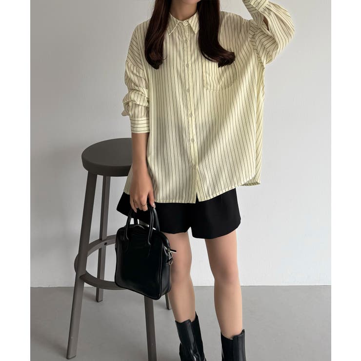 callautia バックスリットオーバーサイズストライプシャツ | JUNOAH | 詳細画像11 