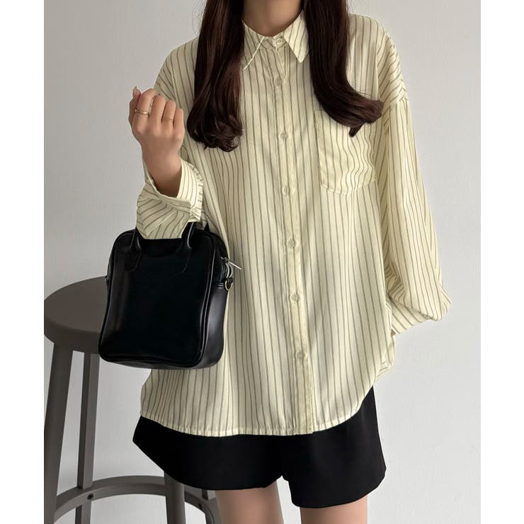 callautia バックスリットオーバーサイズストライプシャツ | JUNOAH | 詳細画像12 