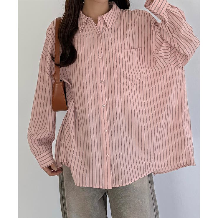 callautia バックスリットオーバーサイズストライプシャツ | JUNOAH | 詳細画像4 