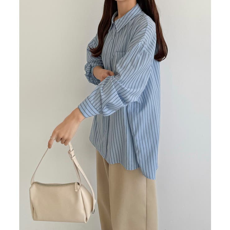 callautia バックスリットオーバーサイズストライプシャツ | JUNOAH | 詳細画像9 