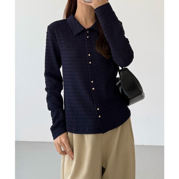 callautia カットジャガードポロトップス | JUNOAH | 詳細画像12 