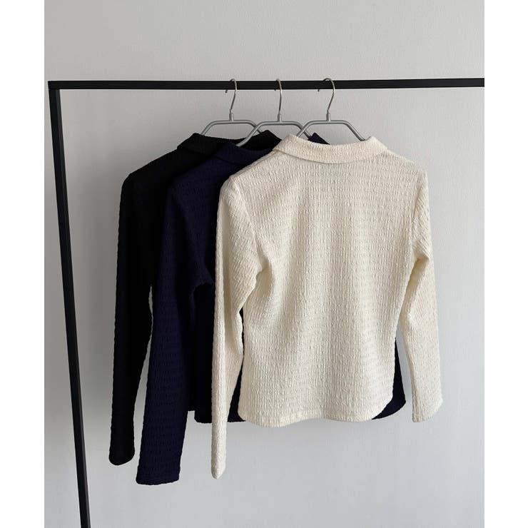 callautia カットジャガードポロトップス | JUNOAH | 詳細画像14 