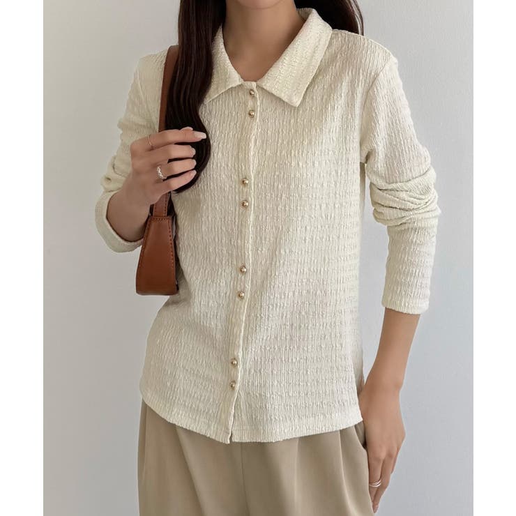 callautia カットジャガードポロトップス | JUNOAH | 詳細画像5 