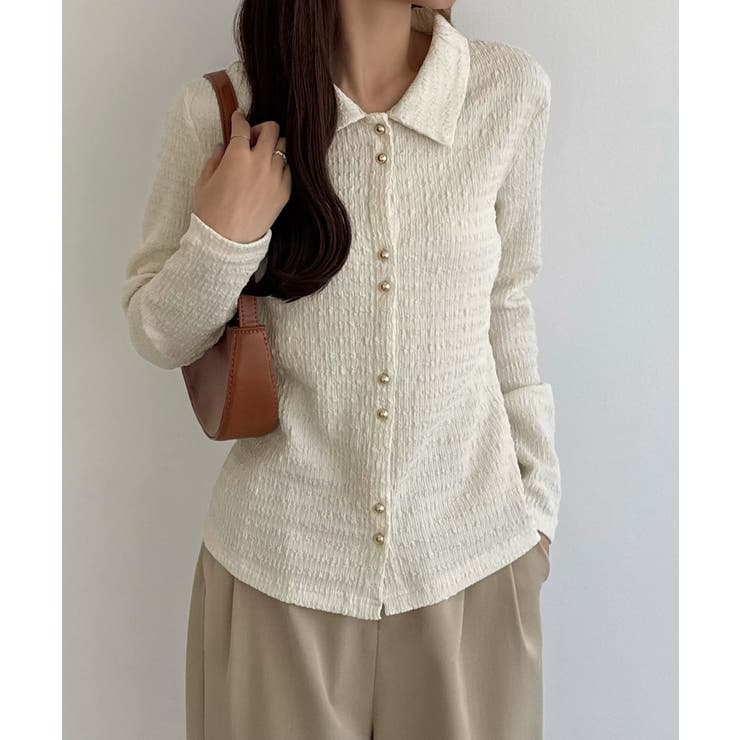 callautia カットジャガードポロトップス | JUNOAH | 詳細画像7 