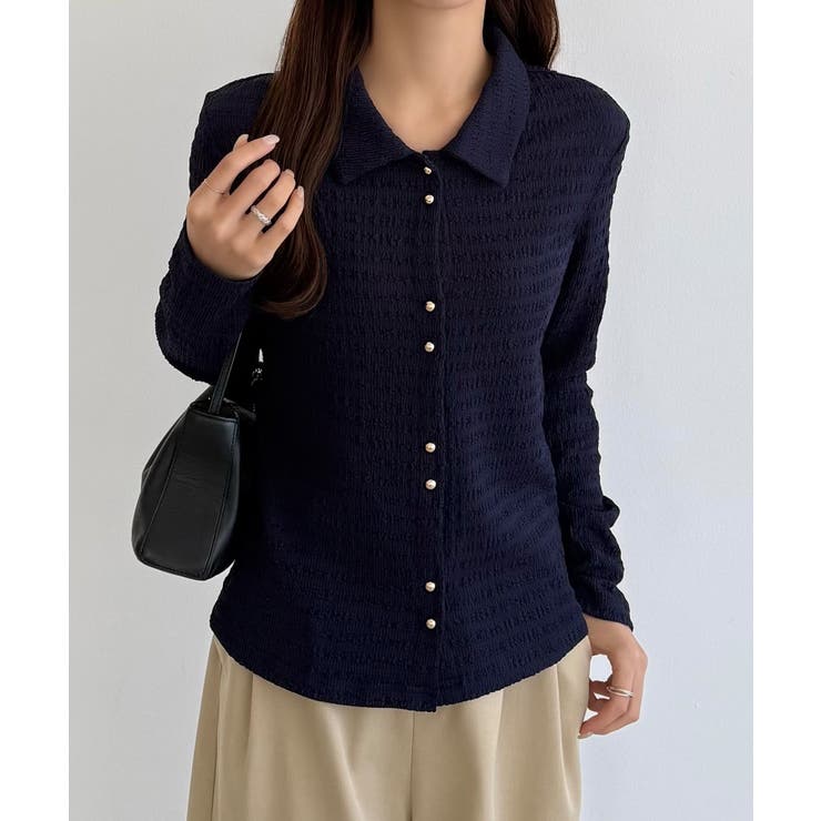 callautia カットジャガードポロトップス | JUNOAH | 詳細画像9 