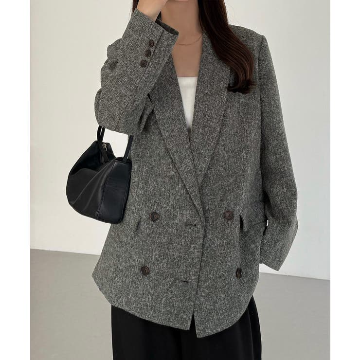 callautia 薄手ツイードテーラードシャツジャケット | JUNOAH | 詳細画像10 