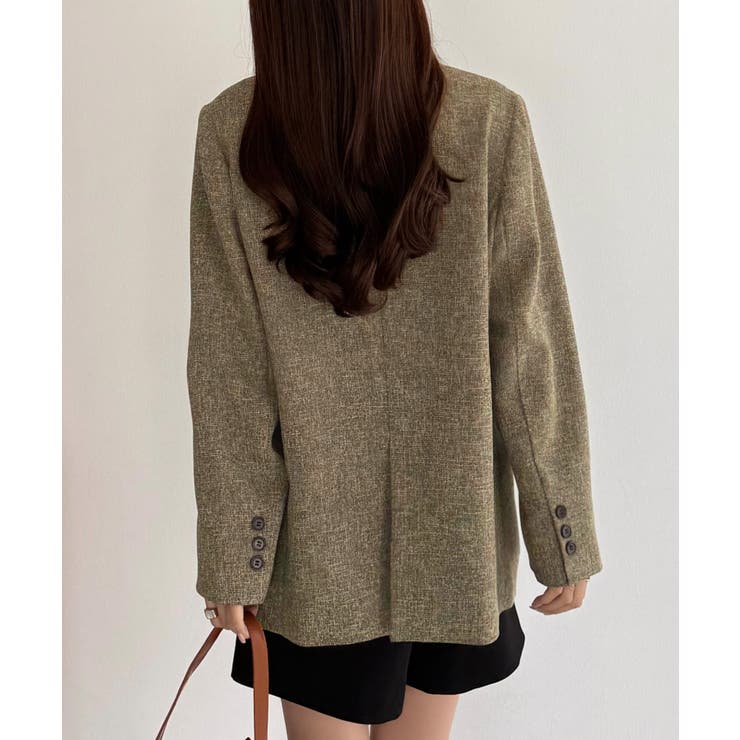 callautia 薄手ツイードテーラードシャツジャケット | JUNOAH | 詳細画像12 