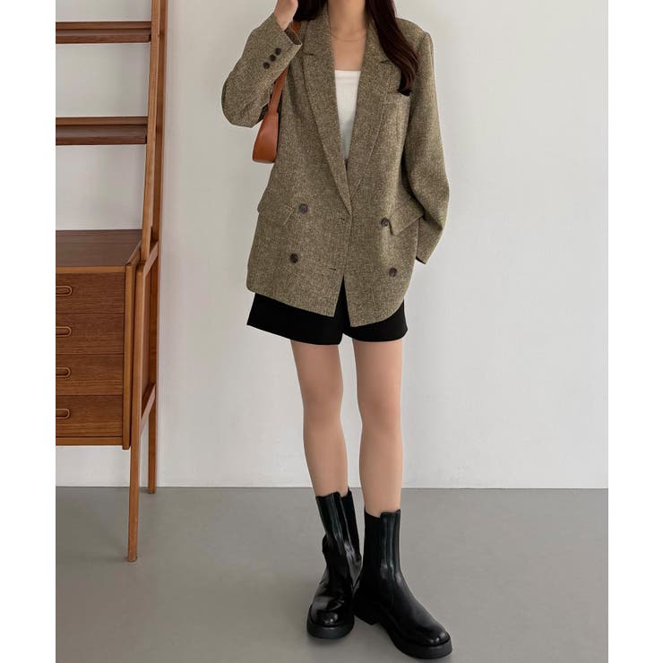 callautia 薄手ツイードテーラードシャツジャケット | JUNOAH | 詳細画像14 