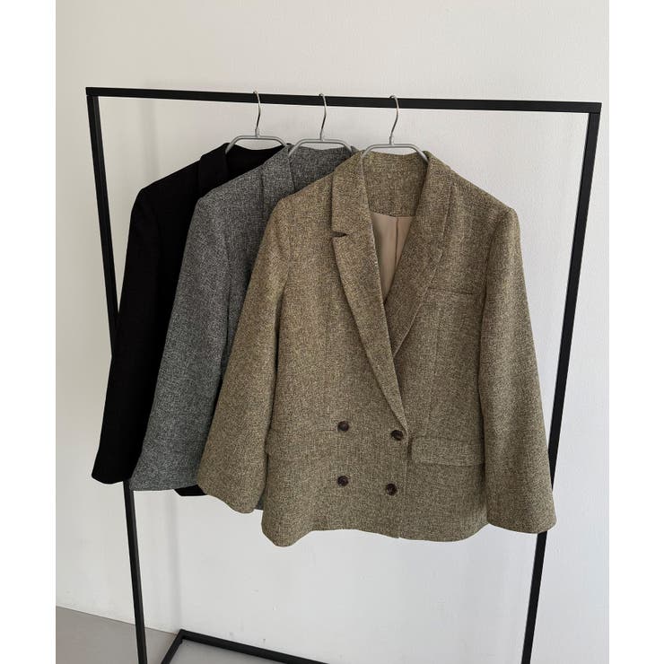 callautia 薄手ツイードテーラードシャツジャケット | JUNOAH | 詳細画像15 