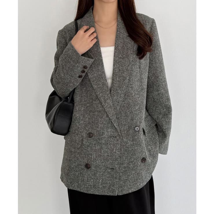 callautia 薄手ツイードテーラードシャツジャケット | JUNOAH | 詳細画像6 