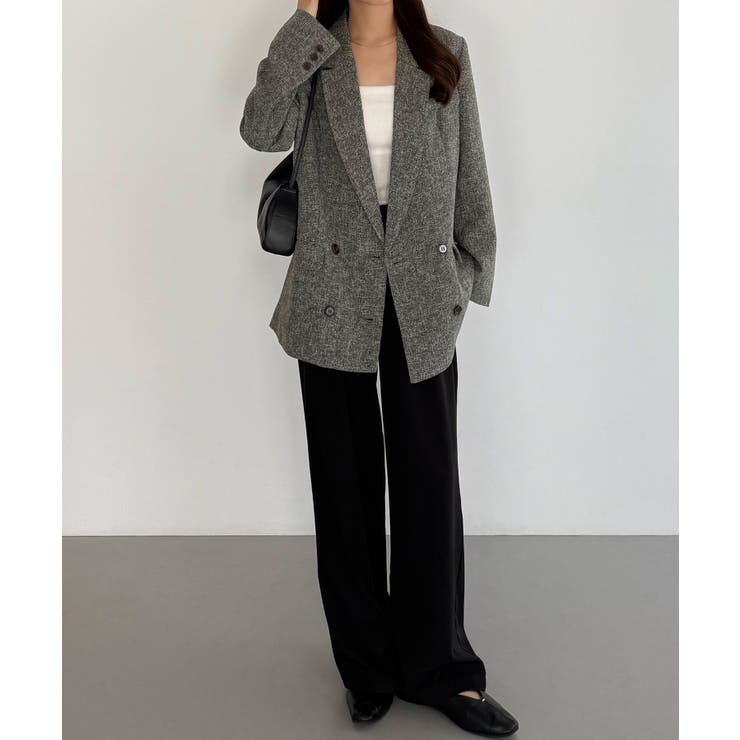 callautia 薄手ツイードテーラードシャツジャケット | JUNOAH | 詳細画像9 