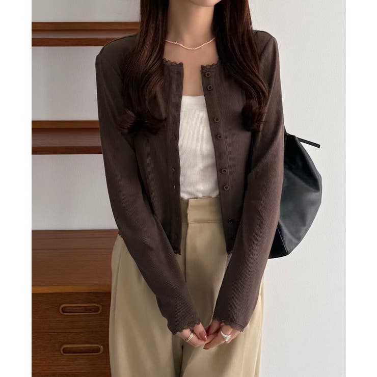 callautia クロップド丈シアーカーディガン | JUNOAH | 詳細画像11 