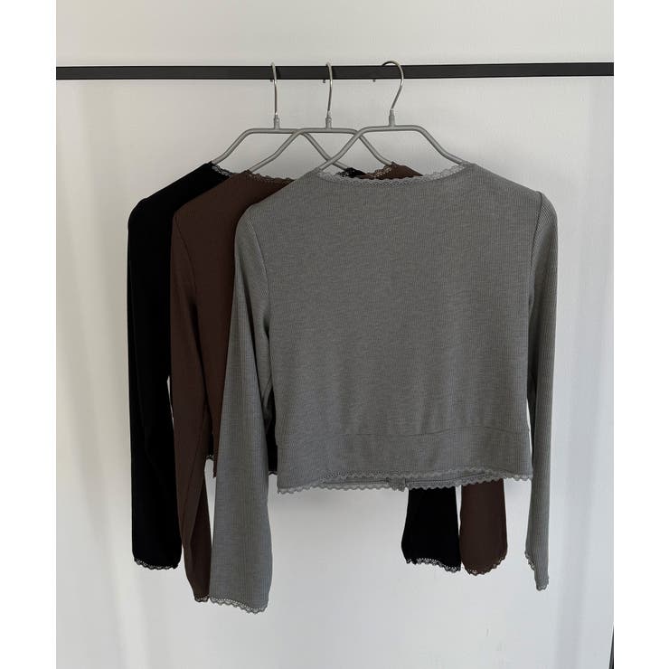 callautia クロップド丈シアーカーディガン | JUNOAH | 詳細画像14 