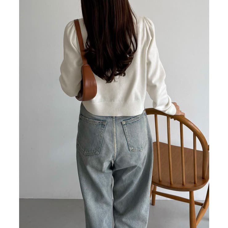 callautia 金ボタンコットンショートニットカーディガン | JUNOAH | 詳細画像4 