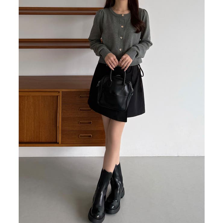 callautia 金ボタンコットンショートニットカーディガン | JUNOAH | 詳細画像6 