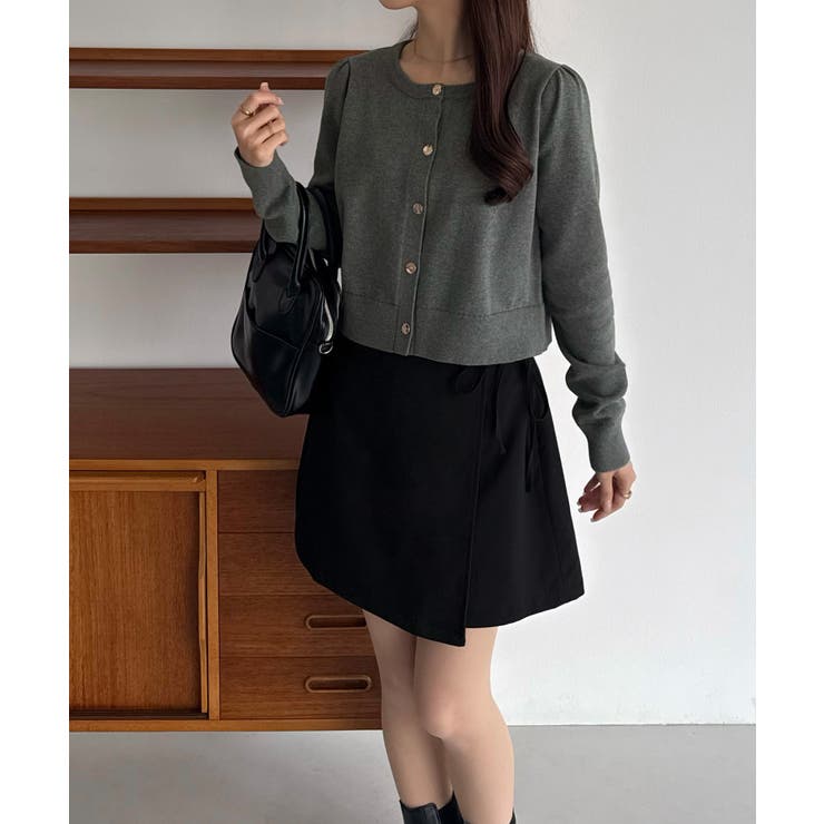 callautia 金ボタンコットンショートニットカーディガン | JUNOAH | 詳細画像7 