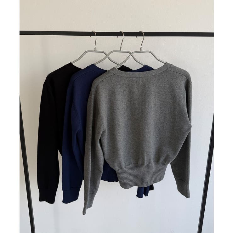 callautia Vネックコットンニットカーディガン | JUNOAH | 詳細画像13 