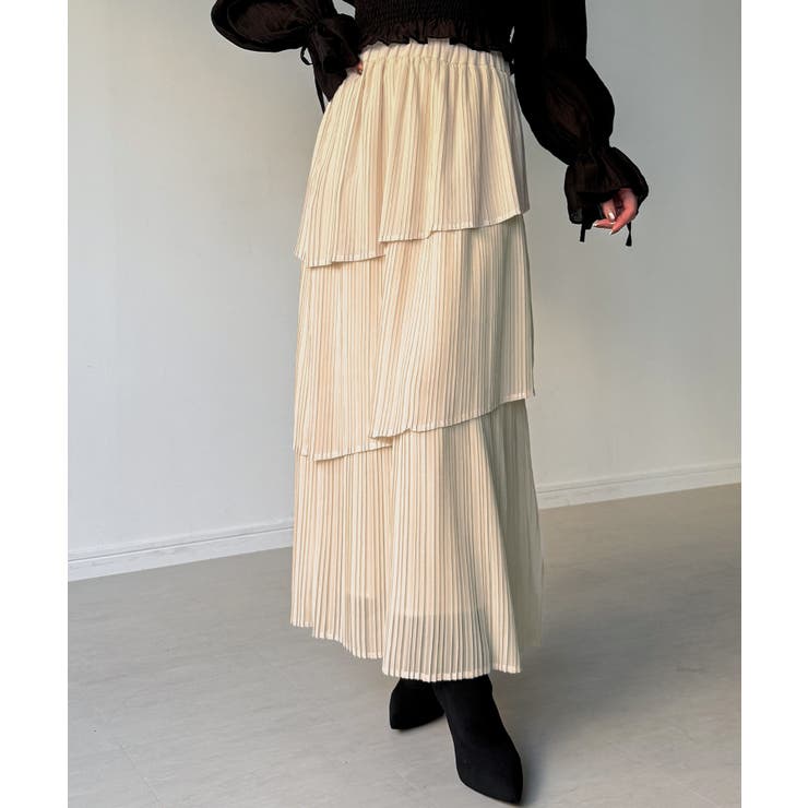 callautia プリーツティアードスカート | JUNOAH | 詳細画像15 