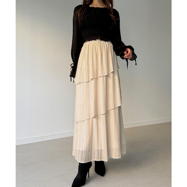 callautia プリーツティアードスカート | JUNOAH | 詳細画像16 