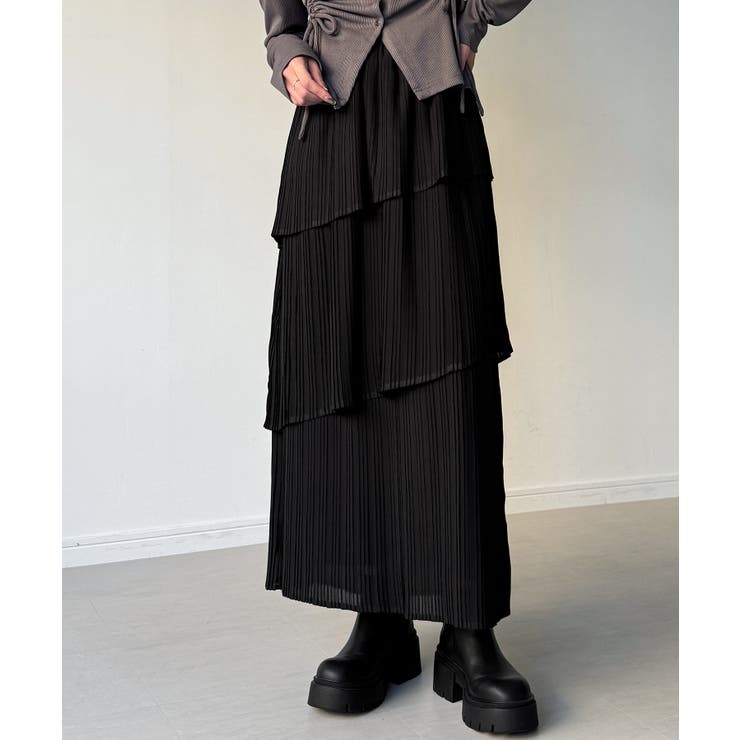 callautia プリーツティアードスカート | JUNOAH | 詳細画像5 