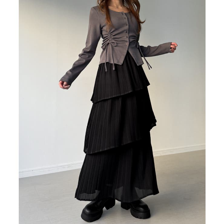 callautia プリーツティアードスカート | JUNOAH | 詳細画像7 