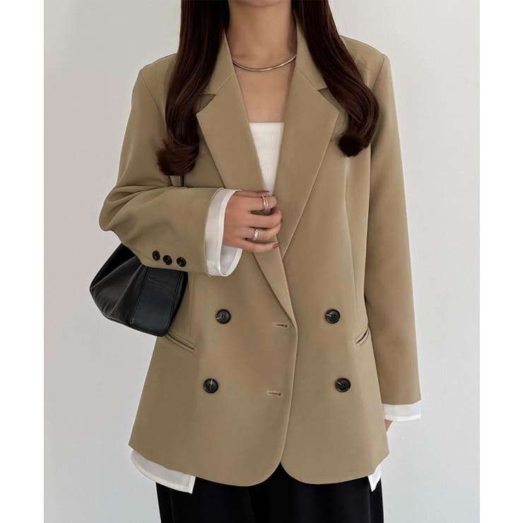 ライトベージュ | callautia レイヤードデザインジャケット | JUNOAH